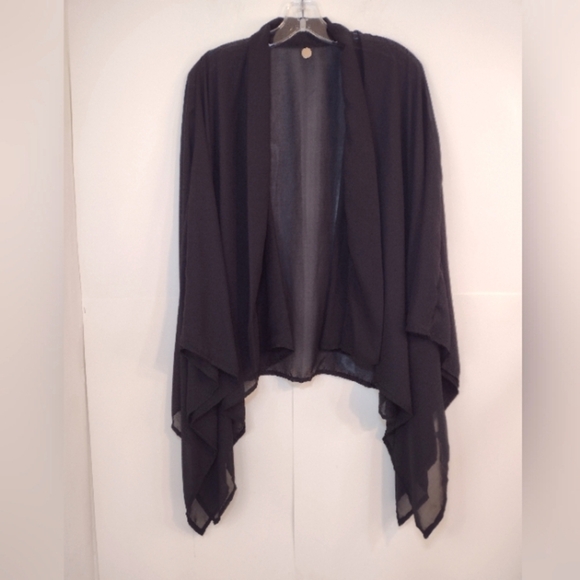 Mer Sea  & Co women's black sheer kimono/pen front layer one size - Picture 1 of 8